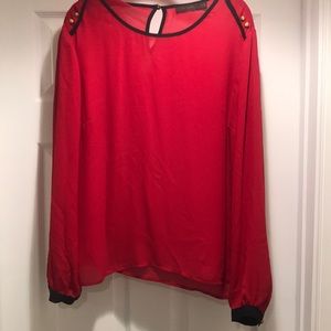 The Limited | Red Shift Blouse